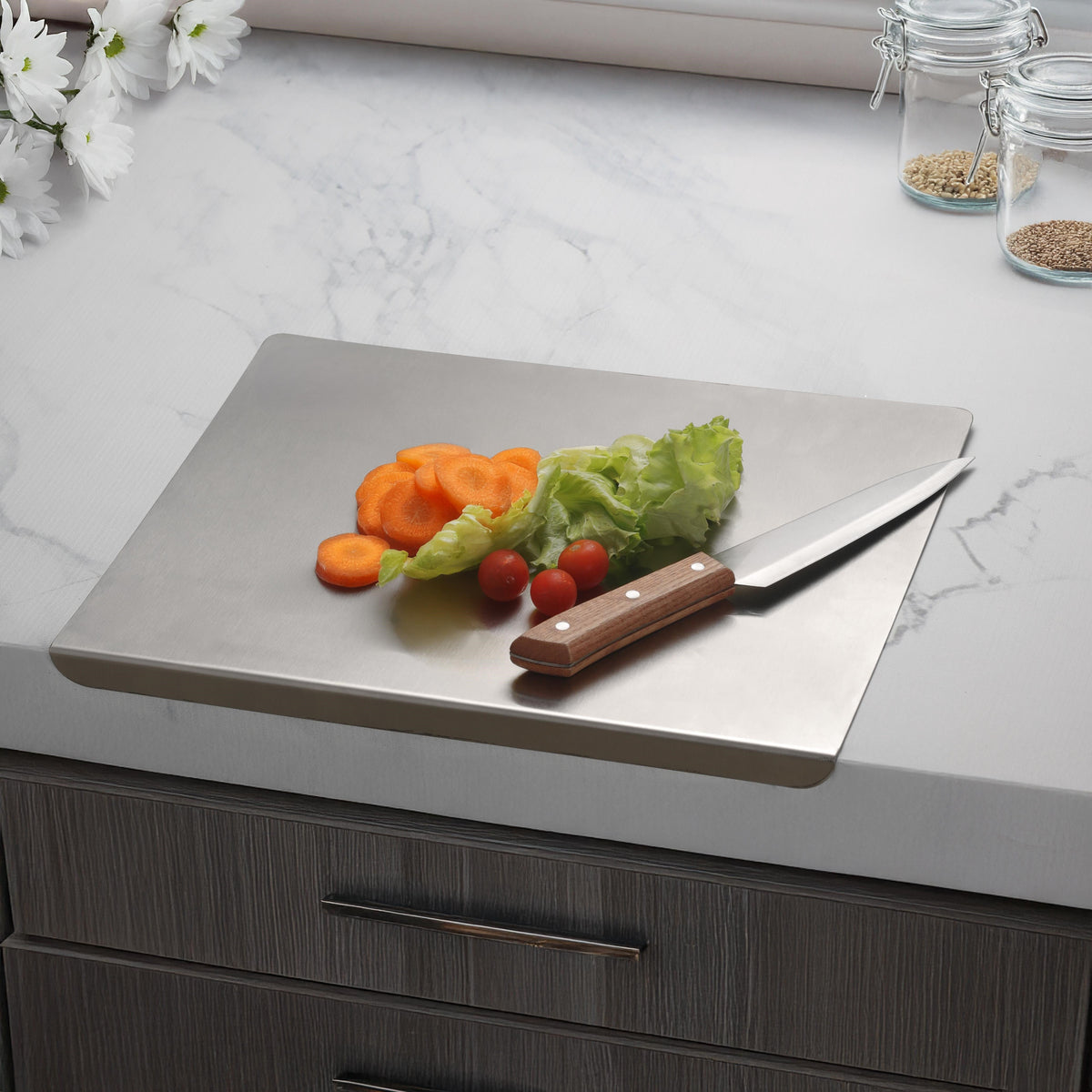 Stainless Steel Counter Top Chopping Board - bottom view