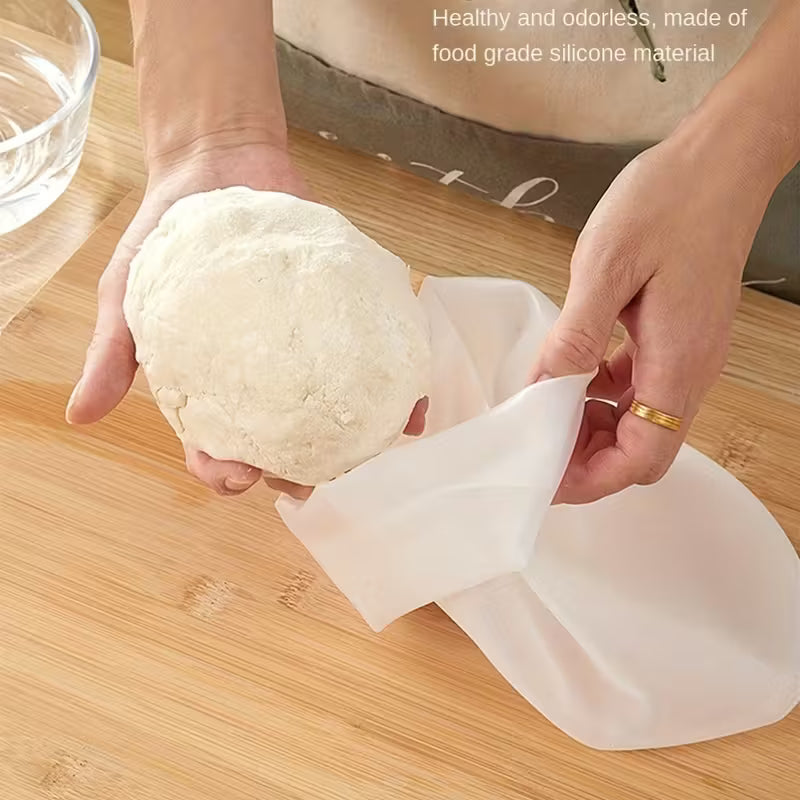 Reusable Silicone Dough Kneading Bag for Baking - front view