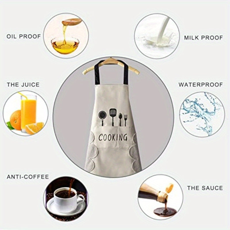 Lovely Cooking Waterproof Apron With Pocket - side view