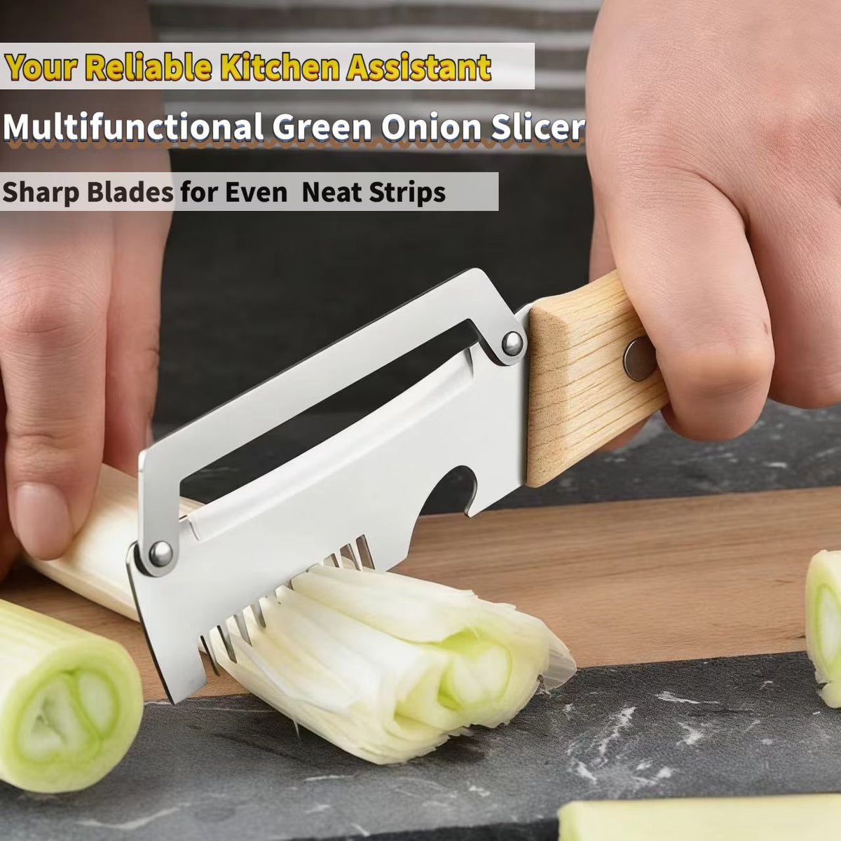 SliceGrip Pro Stainless Steel Onion Holder & Peeler Tool -