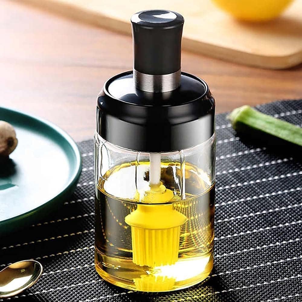 250ml Borosilicate Glass Oil Dispenser Bottle with Brush