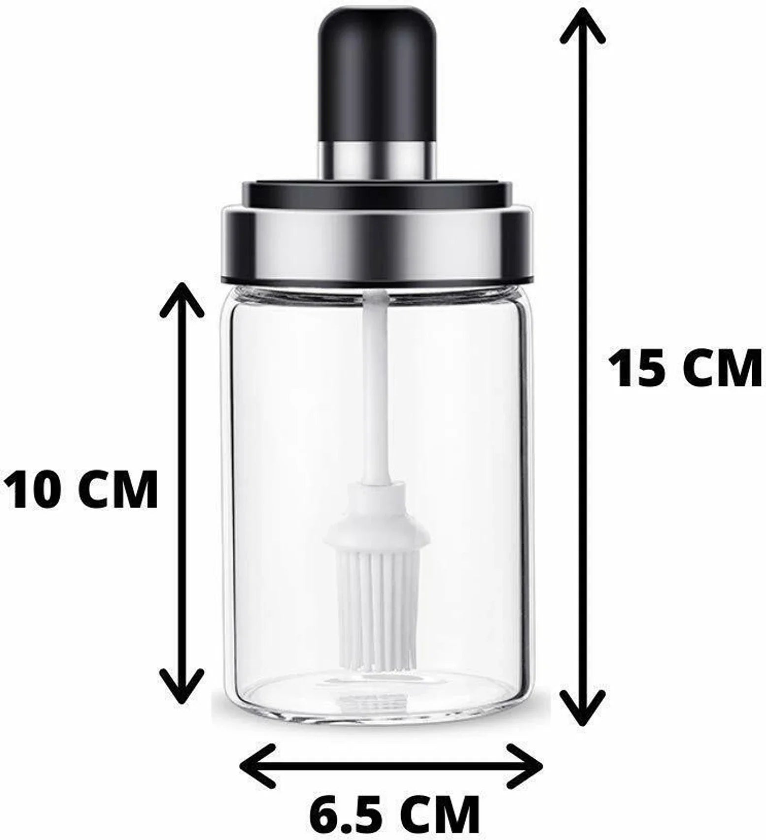 250ml Borosilicate Glass Oil Dispenser Bottle with Brush