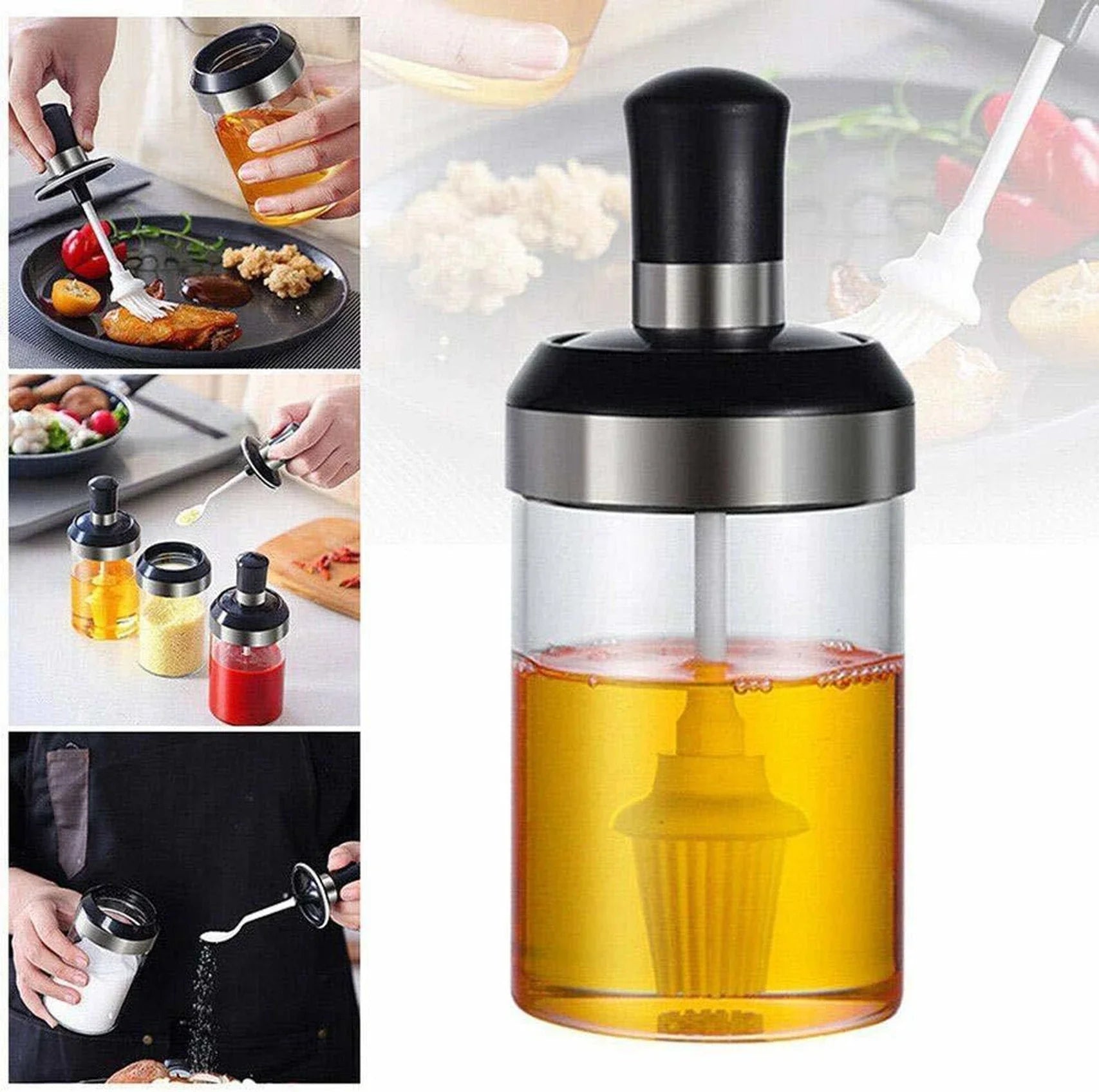 250ml Borosilicate Glass Oil Dispenser Bottle with Brush
