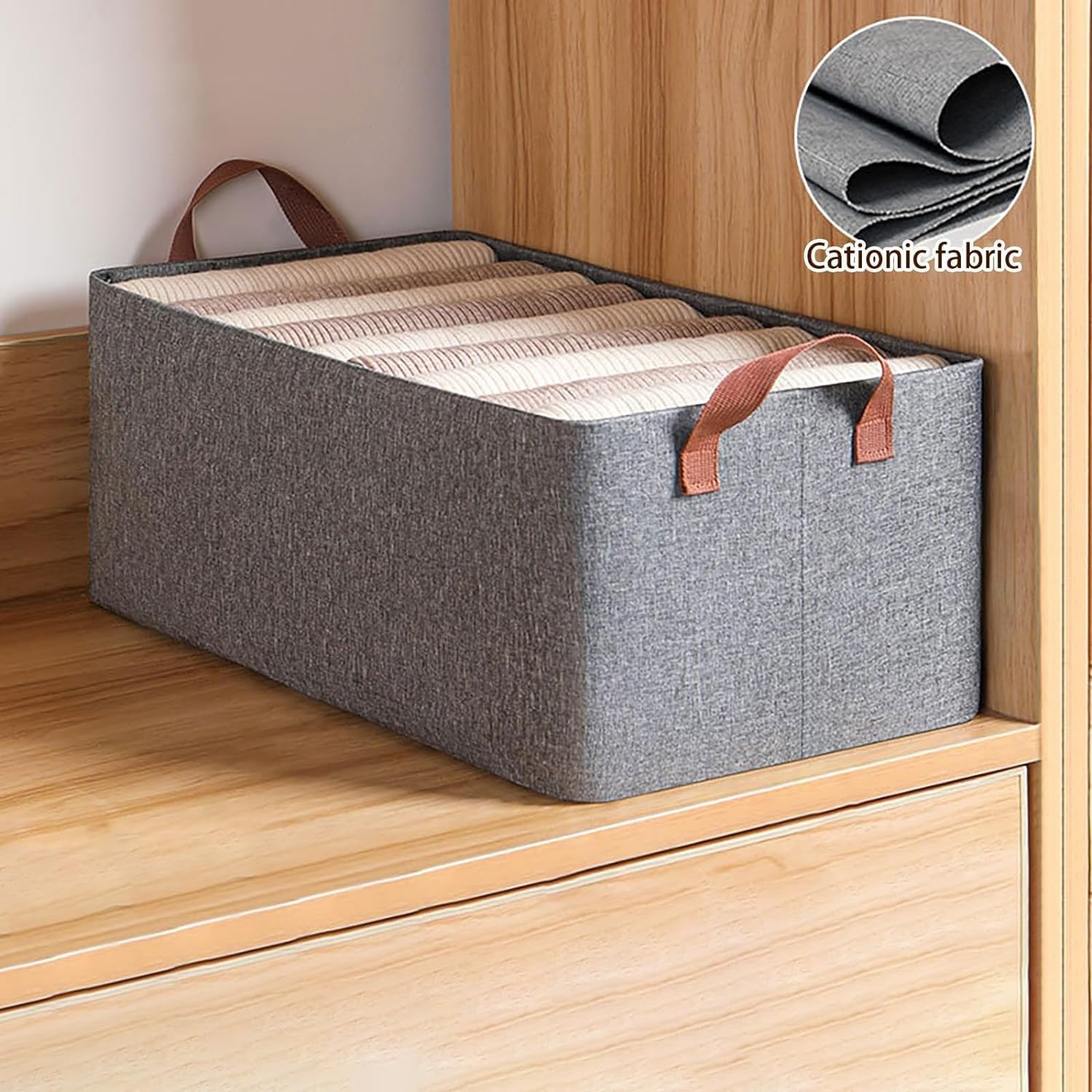 26L Foldable Cloth Storage Box with Lid & Steel Frame – Wardrobe Organizer Basket
