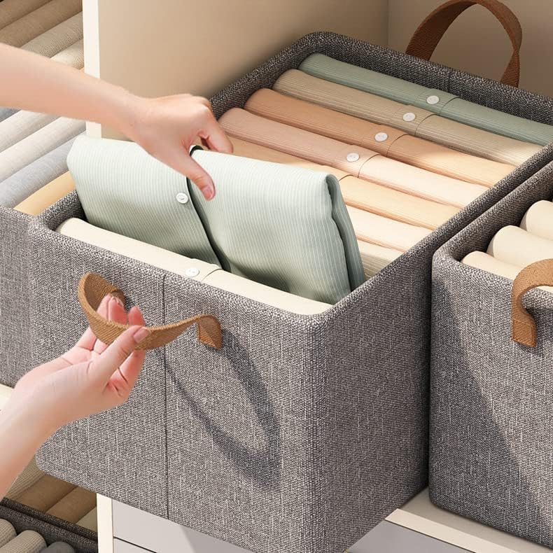 26L Foldable Cloth Storage Box with Lid & Steel Frame – Wardrobe Organizer Basket
