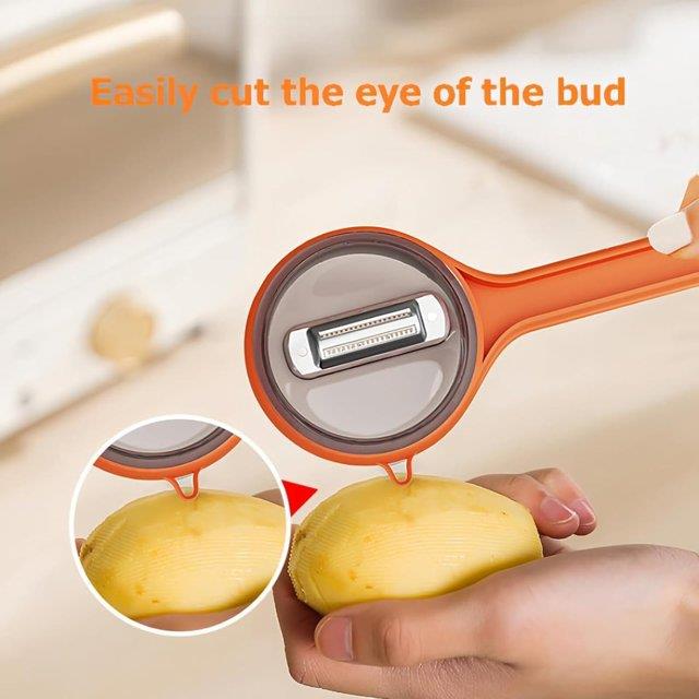 Fruit & Vegetable Peeler with Peel Storage Container - front view