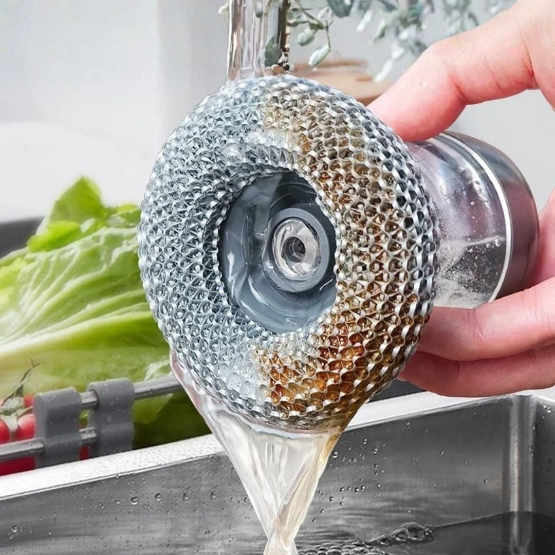 2 in 1 Liquid Soap Dispensing Palm Brush - complete set