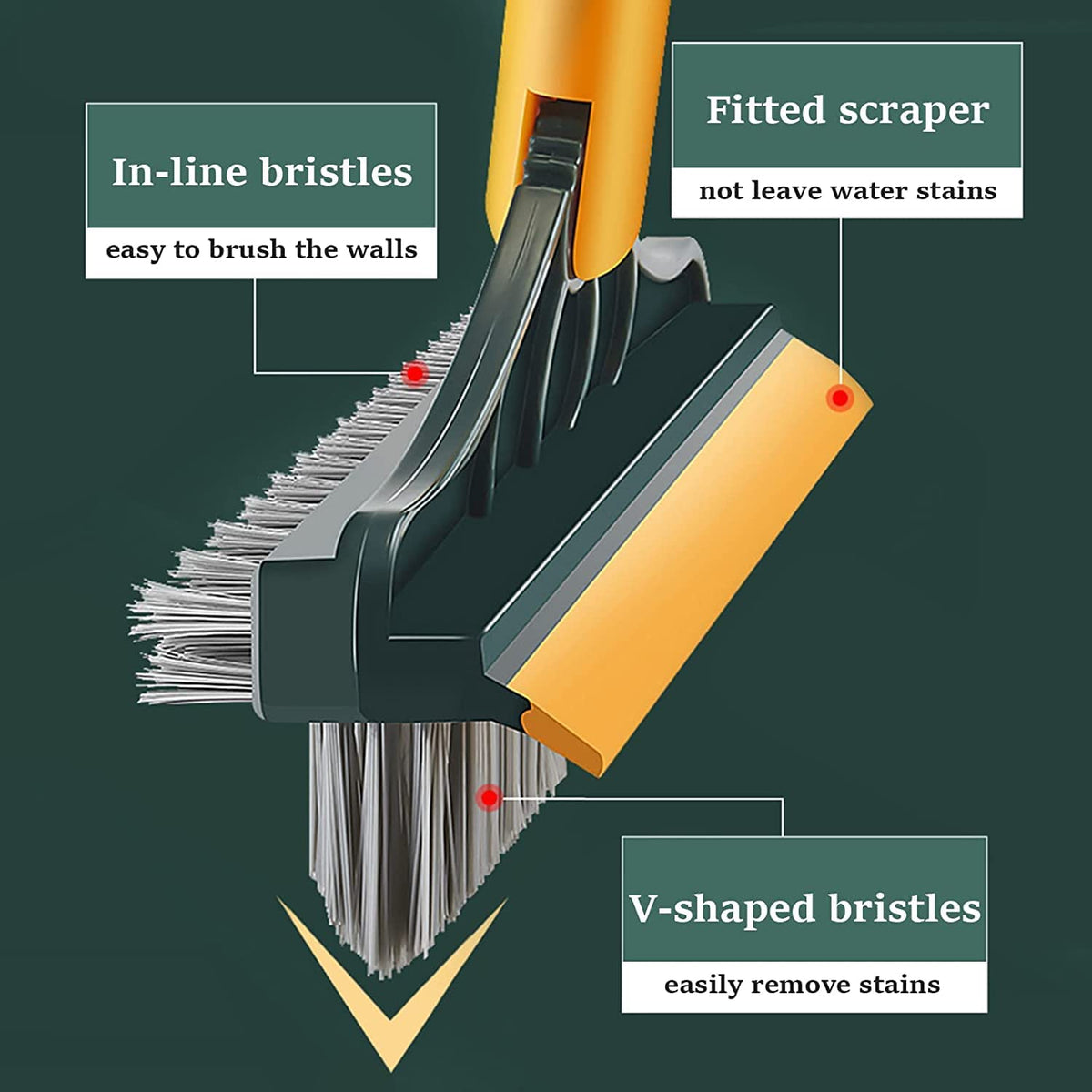 3-in-1 Bathroom Cleaning Brush with Wiper