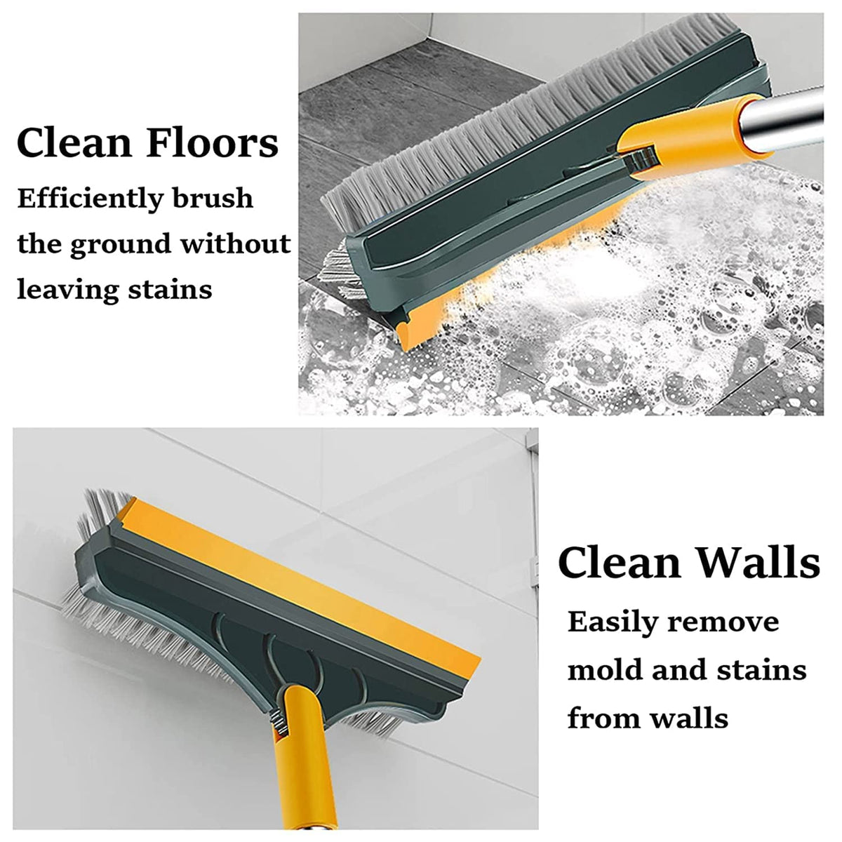 3-in-1 Bathroom Cleaning Brush with Wiper