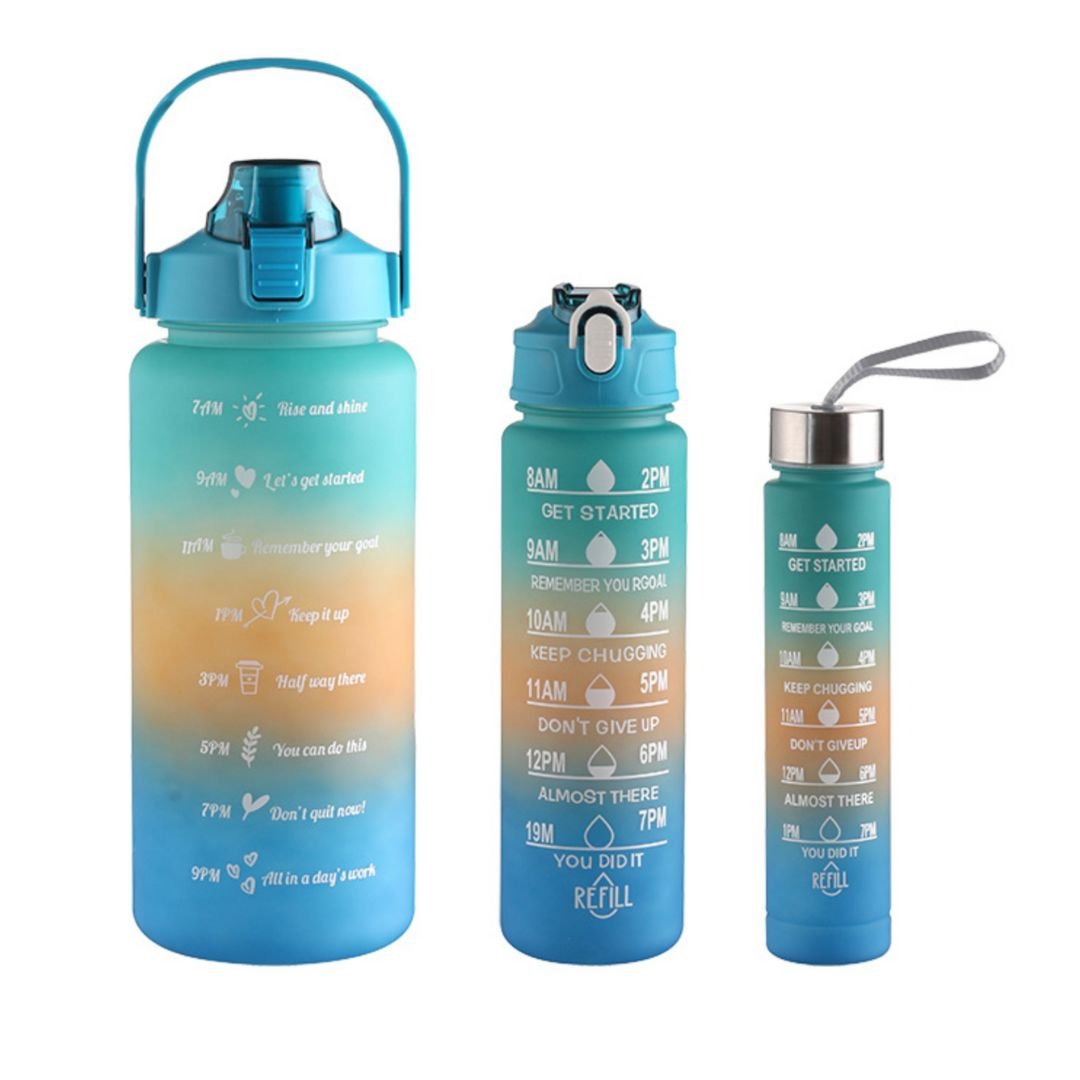 Motivational Water Bottle With Time Marker - front view