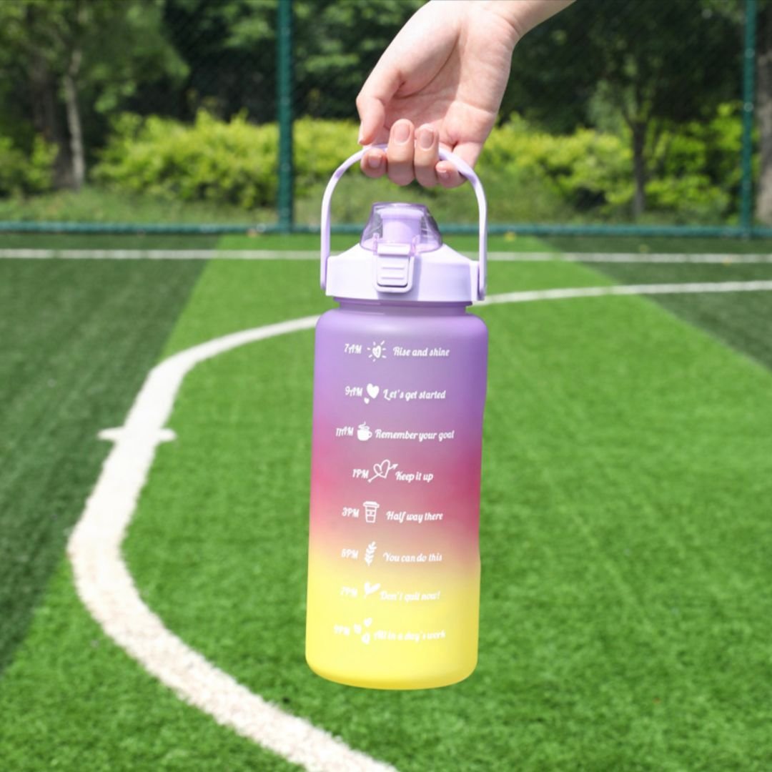 Motivational Water Bottle With Time Marker - close up view