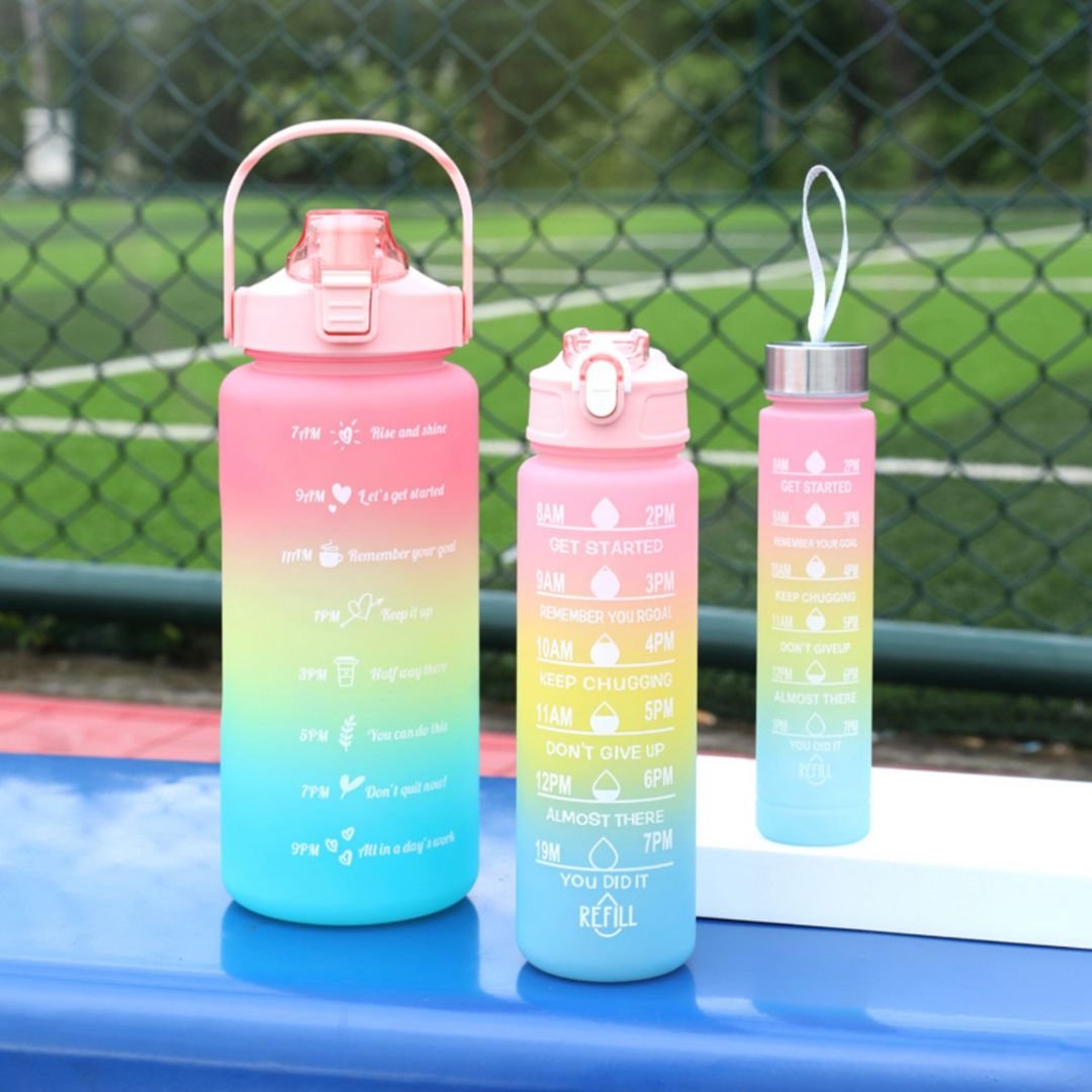 Motivational Water Bottle With Time Marker - product dimensions