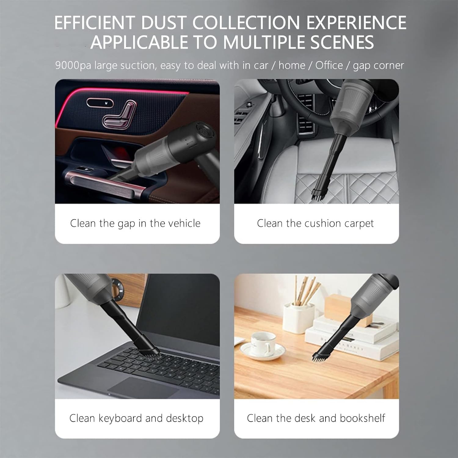 3 in 1 Portable Car Vacuum Cleaner – Wireless Handheld Vacuum with Blower & HEPA Filter