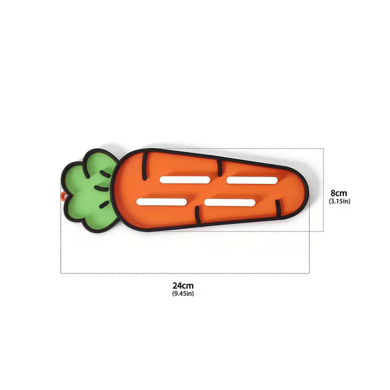 Cute Carrot Pot Lid & Sponge Holder Mat - bottom view
