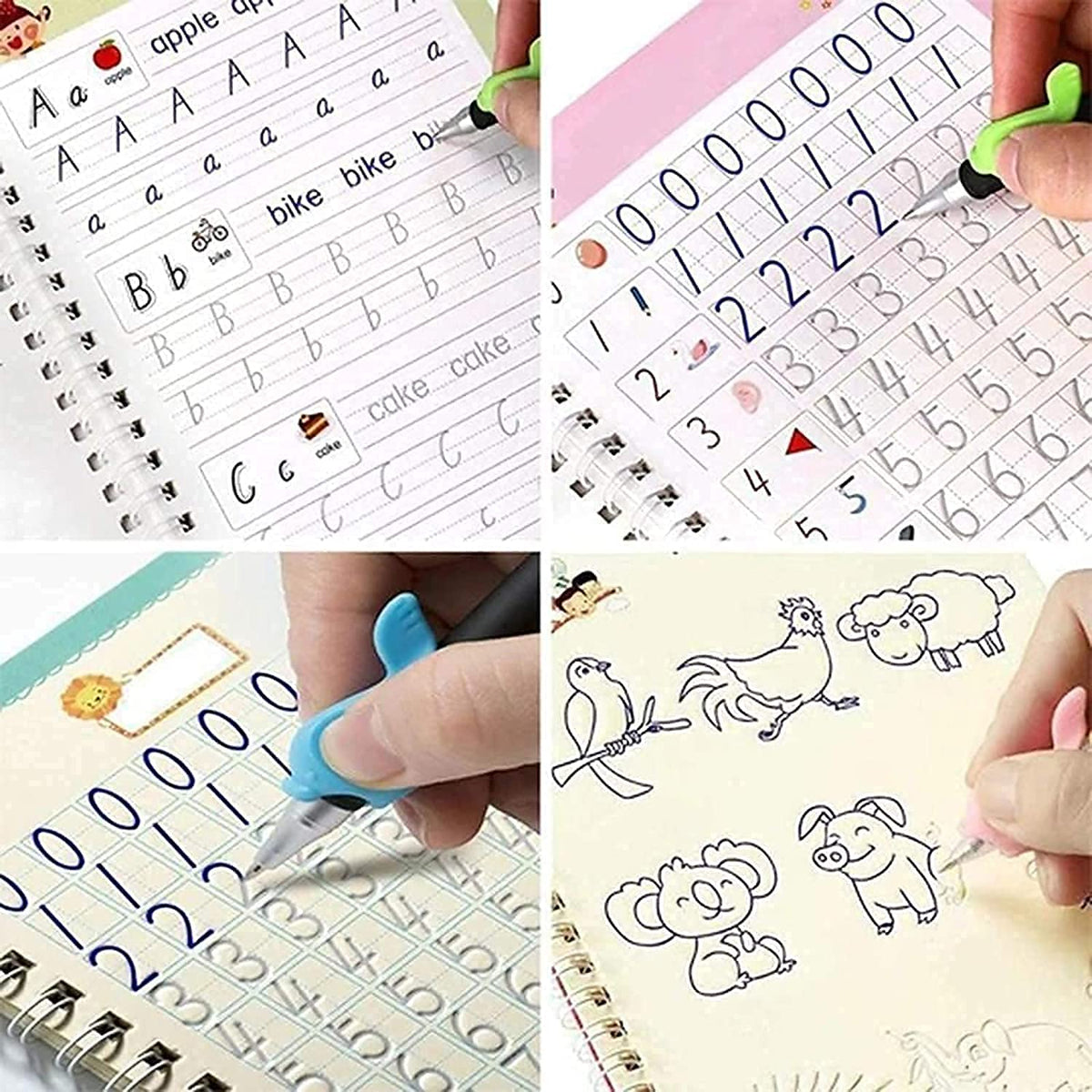 Magic Practice Copybook (4 books + 10 refill + 1 pen + 1 grip)