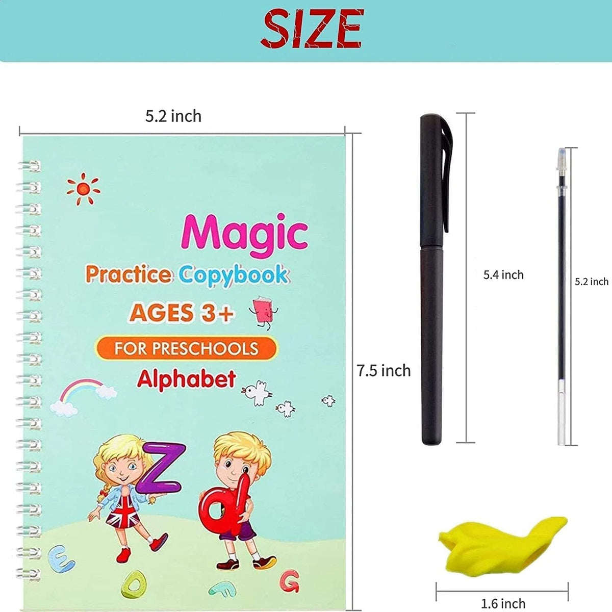 Magic Practice Copybook (4 books + 10 refill + 1 pen + 1 grip)