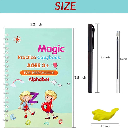Magic Practice Copybook (4 books + 10 refill + 1 pen + 1 grip)