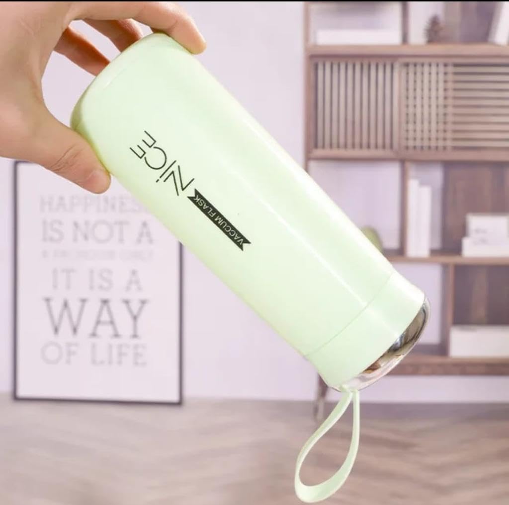 Nice Print Glass Water Bottle 400ml (Multicolor) - in use