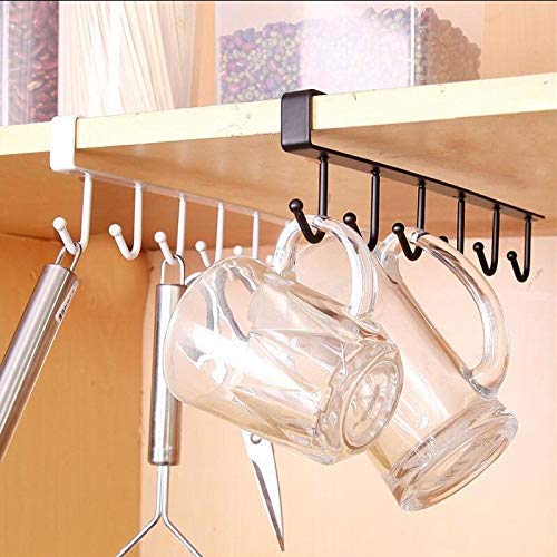 Under Shelf Hanging Hooks Organizer Rack - close up view