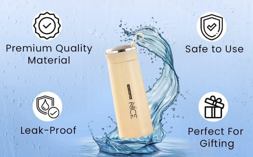 Nice Print Glass Water Bottle 400ml (Multicolor) - product details
