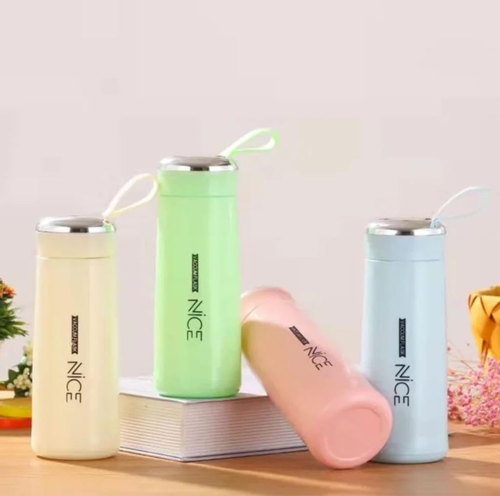 Nice Print Glass Water Bottle 400ml (Multicolor)