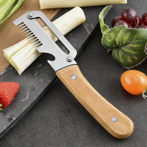 SliceGrip Pro Stainless Steel Onion Holder & Peeler Tool - - close up view