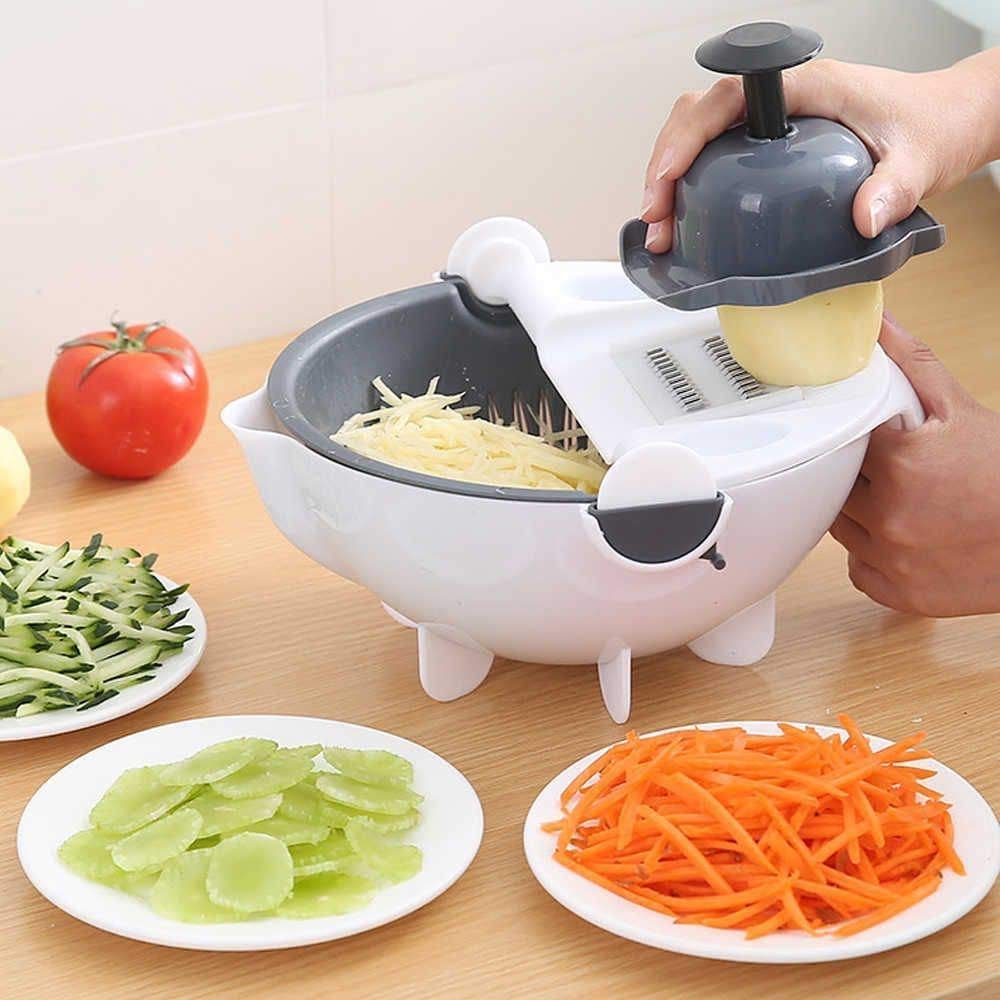 9 in 1 Vegetable Cutter with Drain Basket - color options