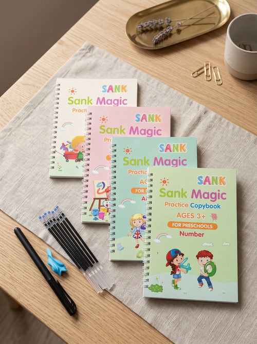 Magic Practice Copybook (4 books + 10 refill + 1 pen + 1 grip)