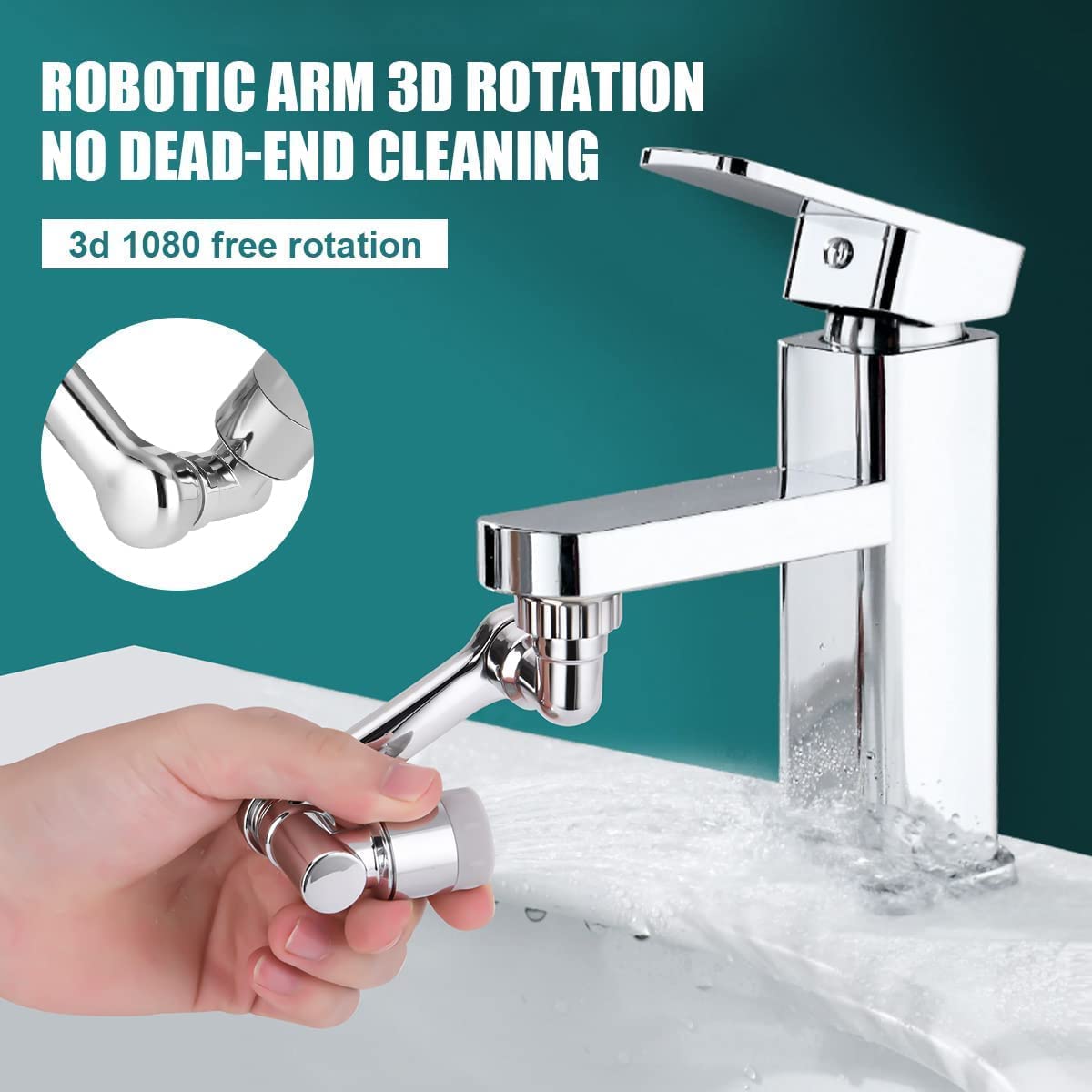 Rotating Faucet | Splash-Free Tech | Multi-Angle Flow | Rust-Proof Finish