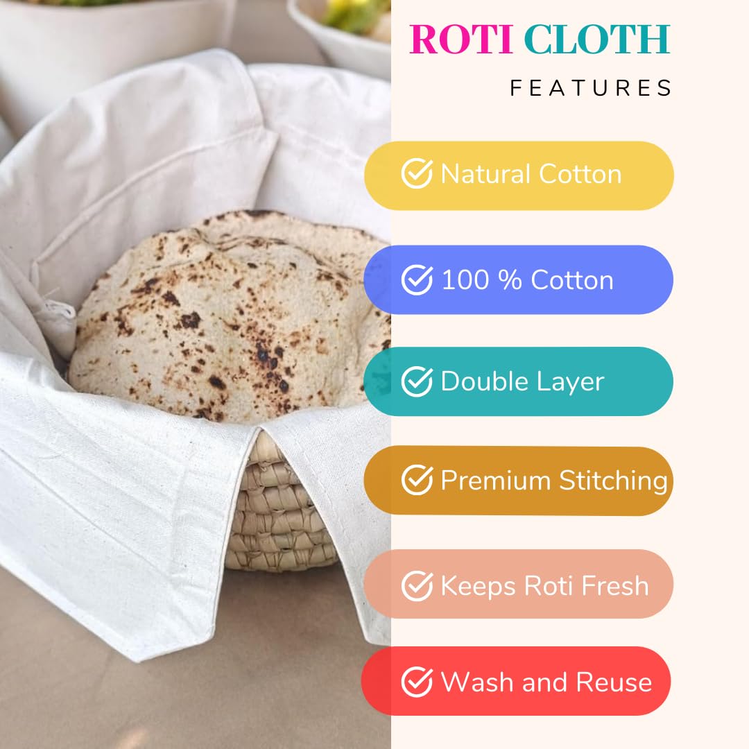 Premium Cotton Double Layer Roti Clothes Wrap with Flaps