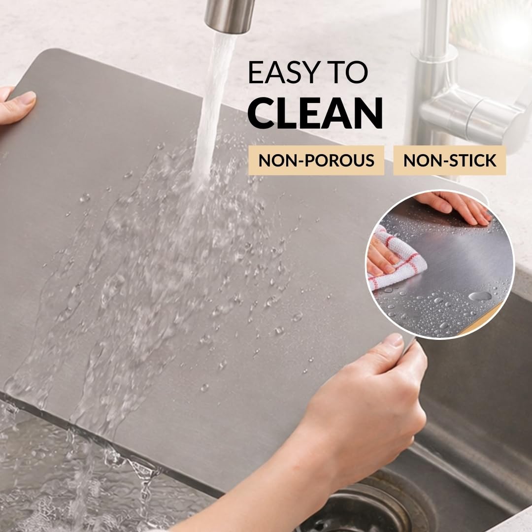 Stainless Steel Counter Top Chopping Board - side view