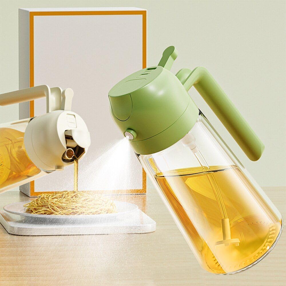 2-in-1 Olive Oil Sprayer & Dispenser Bottle (500ml) – Glass Oil Spray Bottle for Cooking, Air Fryer, BBQ & Salad