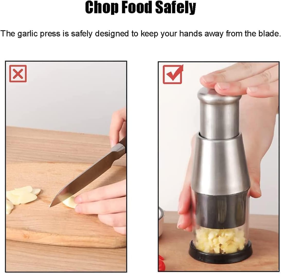 Hand Press Chopper – Stainless Steel Blade - product dimensions