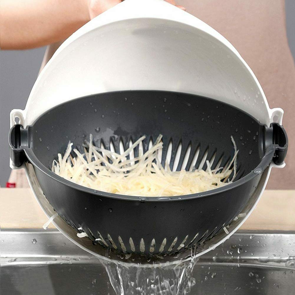 9 in 1 Vegetable Cutter with Drain Basket - close up view