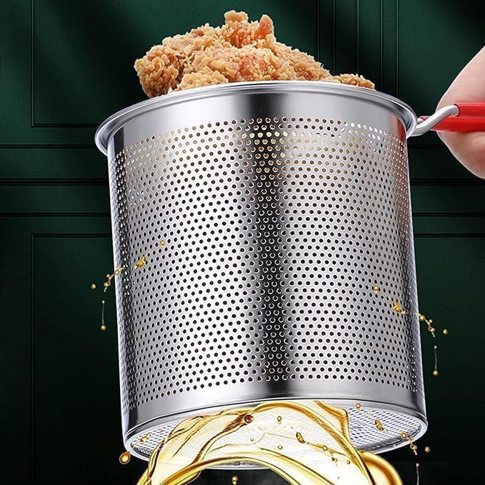 Stainless Steel Deep Fryer Pot with Oil Filter Basket - product details