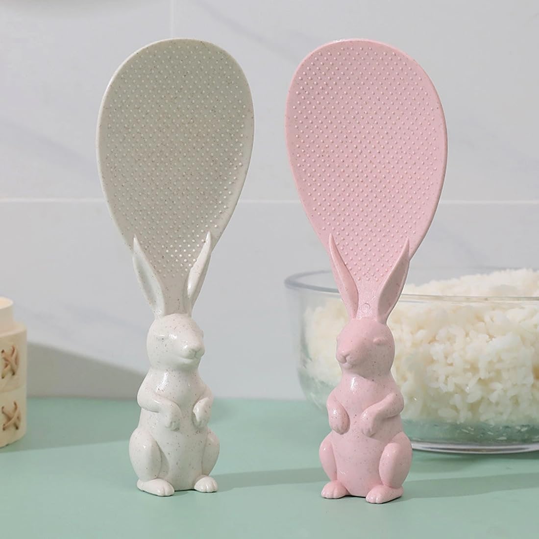 Cute Bunny Stand-Up Rice Paddle (Random Color)(2 Pcs) - front view