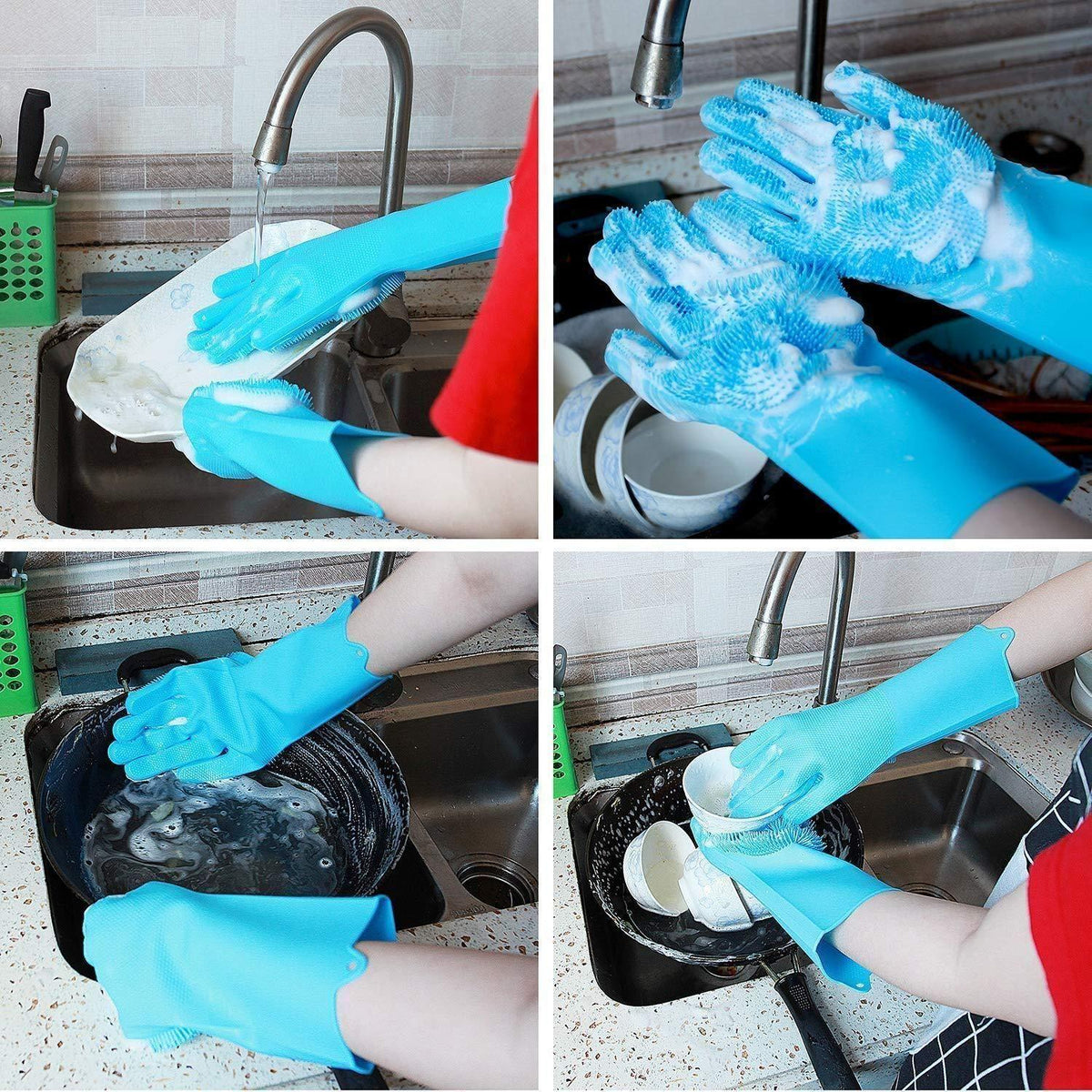 Magic Silicone Scrubbing Gloves for Dishwashing & Cleaning - side view