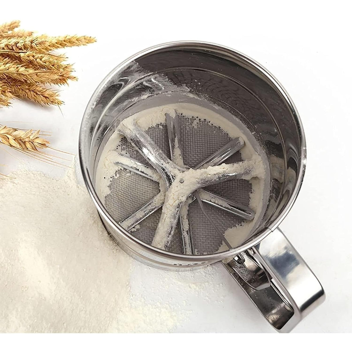 Stainless Steel Flour & Sugar Sifter - product dimensions