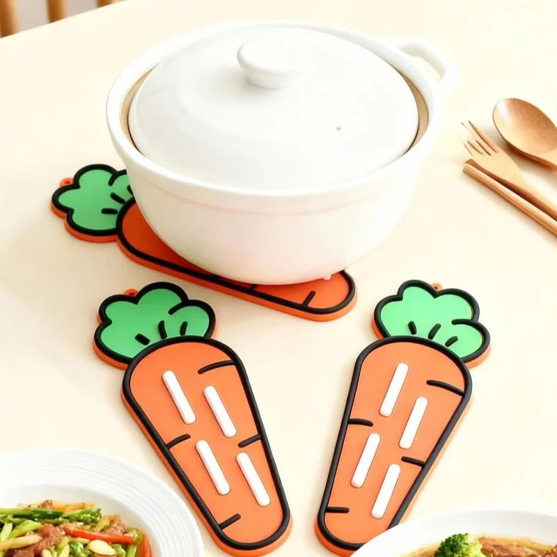 Cute Carrot Pot Lid & Sponge Holder Mat - usage guide