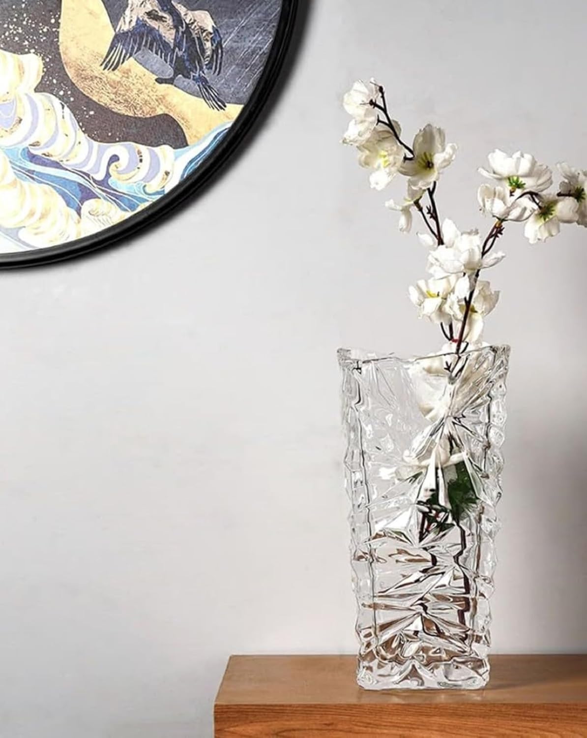 Clear Glass Flower Vase for Table Decor – Minimal Frenzy Designer Vase for Home & Office