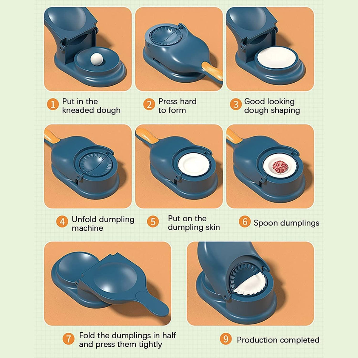 2 In 1 Dumpling Maker (Assorted Color) - in use