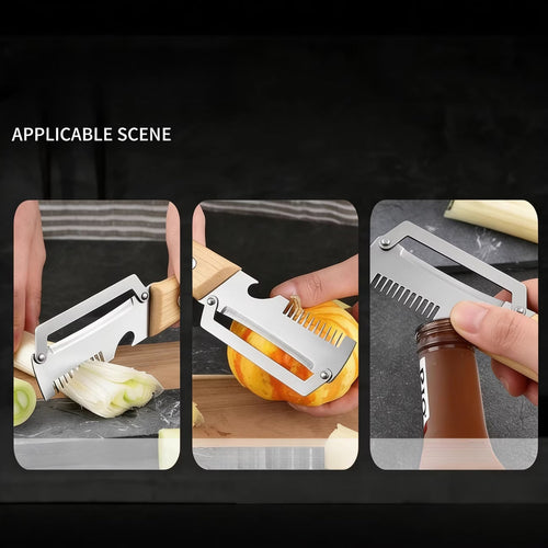 SliceGrip Pro Stainless Steel Onion Holder & Peeler Tool - - product dimensions