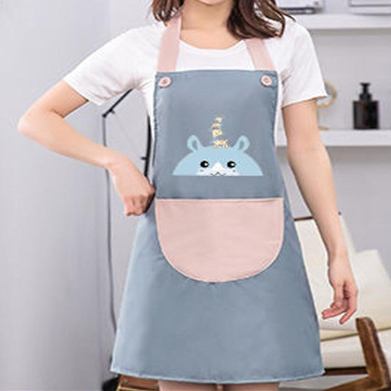 Lovely Cartoon Deer Waterproof Kitchen Apron - product details