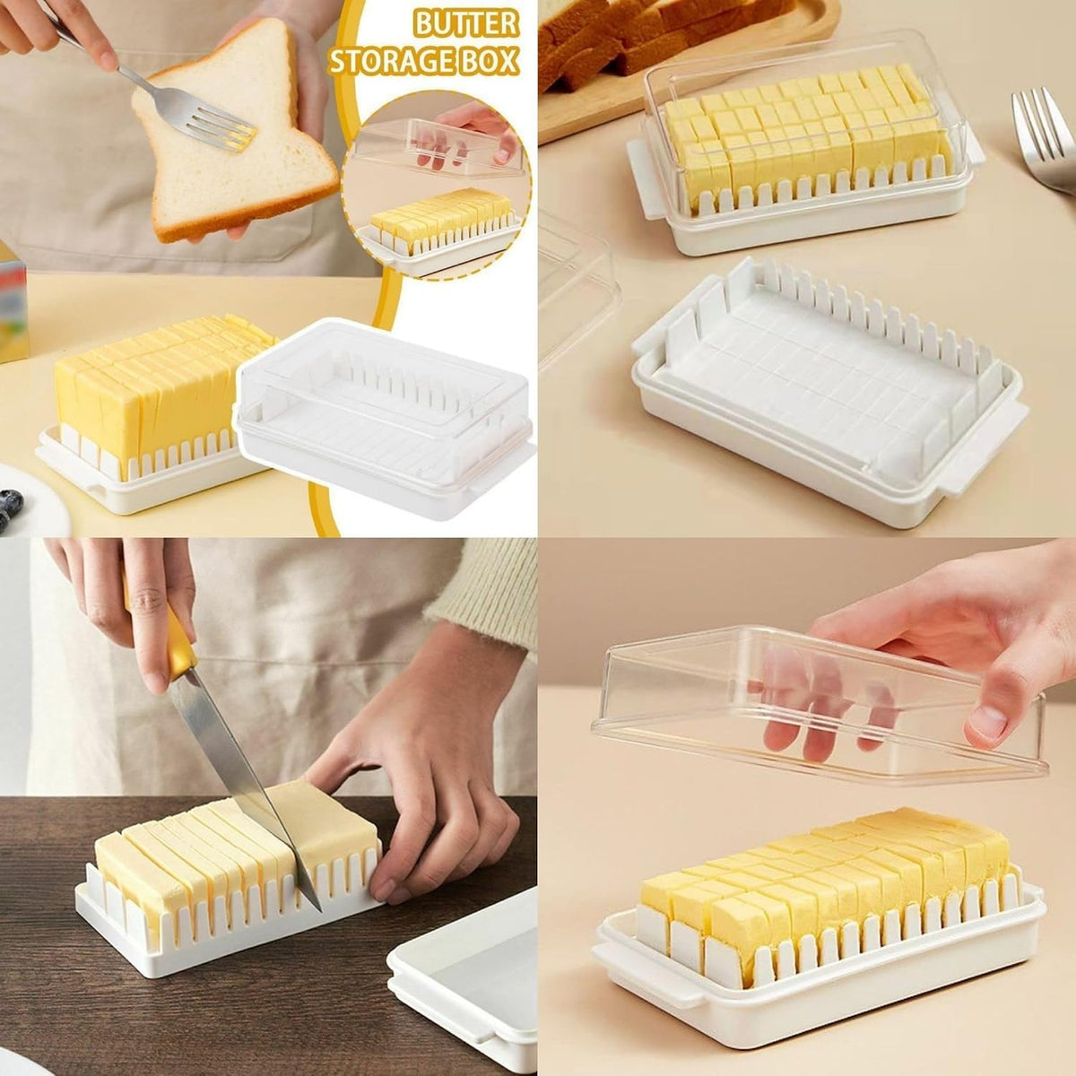 Multipurpose Butter Storage & Slicer Box with Built-in Cutter - product details