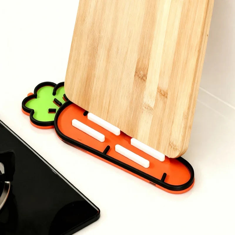 Cute Carrot Pot Lid & Sponge Holder Mat - lifestyle image
