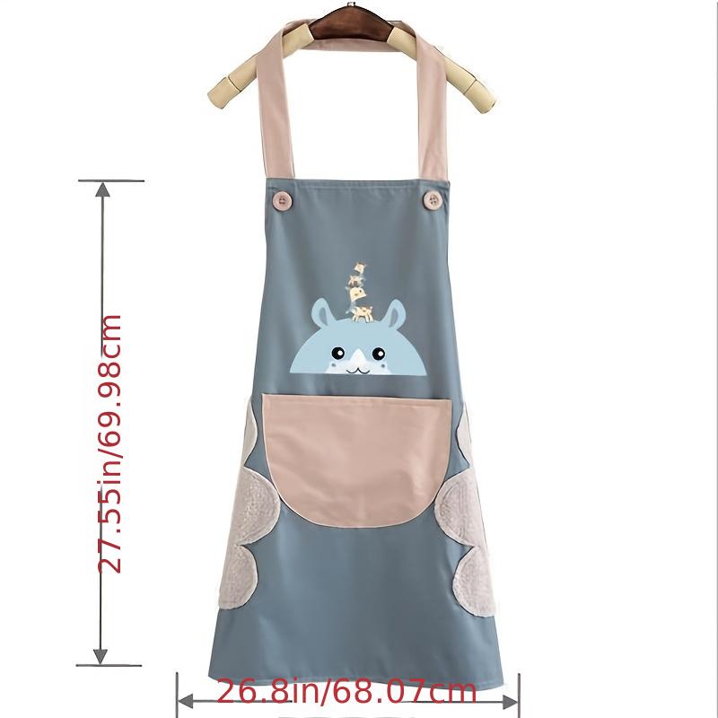 Lovely Cartoon Deer Waterproof Kitchen Apron - bottom view