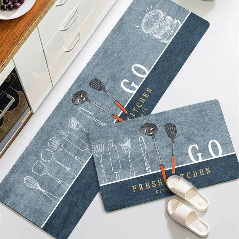 Anti-Slip Kitchen Mat Set – Soft Velvet Floor Mat Combo for Kitchen & Home