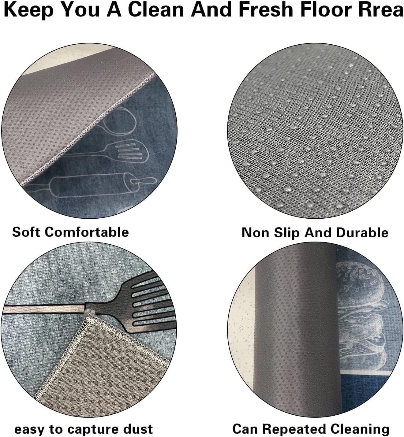 Anti-Slip Kitchen Mat Set – Soft Velvet Floor Mat Combo for Kitchen & Home