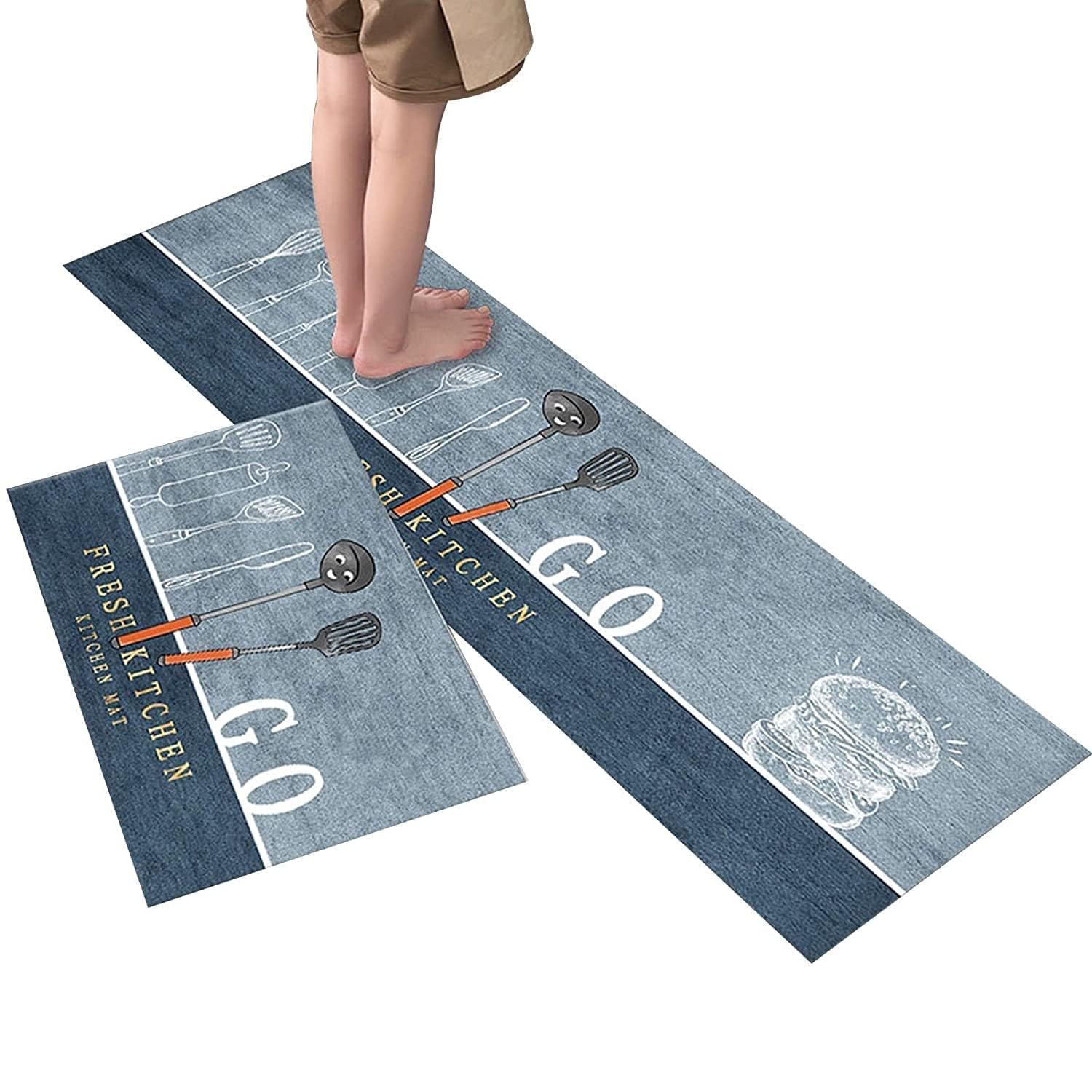Anti-Slip Kitchen Mat Set – Soft Velvet Floor Mat Combo for Kitchen & Home