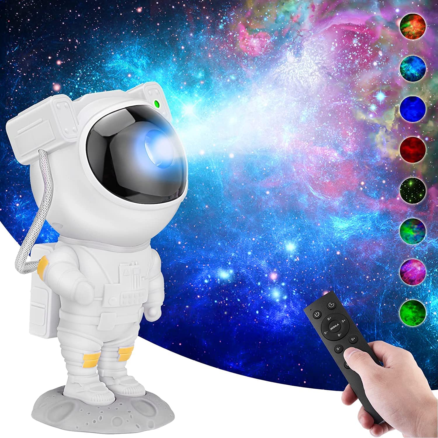 Astronaut Star Projector Night Light with Remote